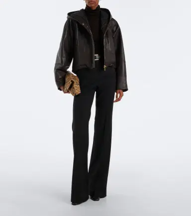 Sportmax Hooded leather jacket | Thumbnail 4 Sportmax Hooded leather jacket | Thumbnail 4