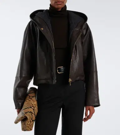 Sportmax Hooded leather jacket | Thumbnail 7 Sportmax Hooded leather jacket | Thumbnail 7