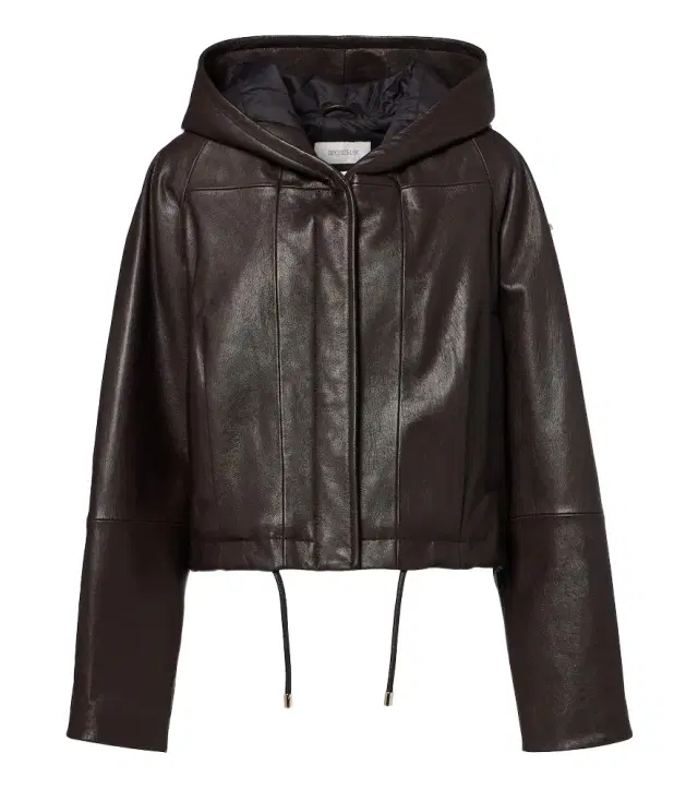 Sportmax Hooded leather jacket
