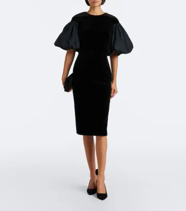 Max Mara Cotton velvet midi dress | Thumbnail 4 Max Mara Cotton velvet midi dress | Thumbnail 4