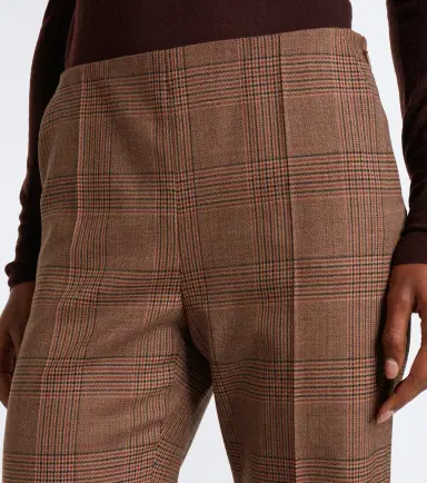 Max Mara Plaid virgin wool flared pants | Thumbnail 3 Max Mara Plaid virgin wool flared pants | Thumbnail 3