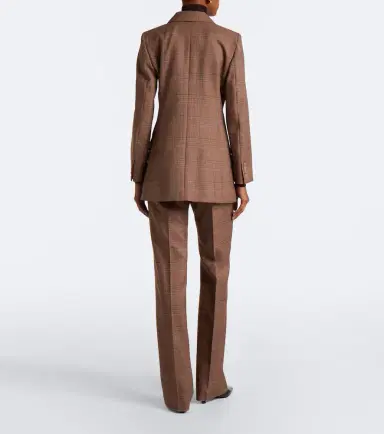 Max Mara Plaid virgin wool flared pants | Thumbnail 4 Max Mara Plaid virgin wool flared pants | Thumbnail 4