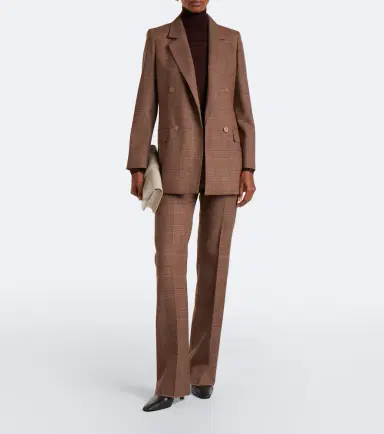 Max Mara Plaid virgin wool flared pants | Thumbnail 5 Max Mara Plaid virgin wool flared pants | Thumbnail 5