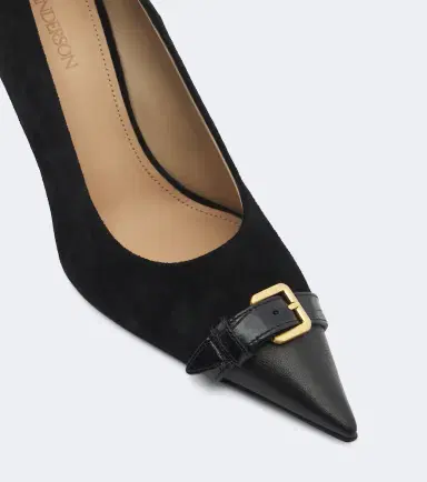 JW Anderson Embellished leather-trimmed suede pumps | Thumbnail 2