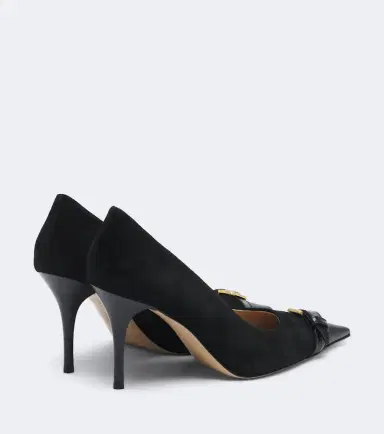 JW Anderson Embellished leather-trimmed suede pumps | Thumbnail 3