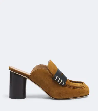 JW Anderson Leather-trimmed suede mules | Thumbnail 2