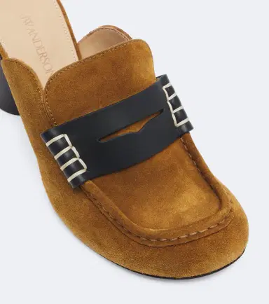 JW Anderson Leather-trimmed suede mules | Thumbnail 4