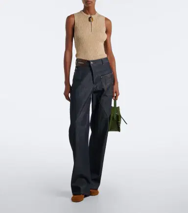 JW Anderson Leather-trimmed suede mules | Thumbnail 6