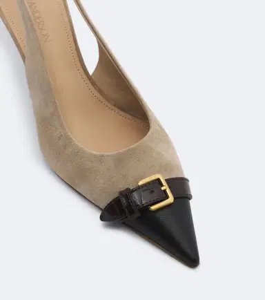JW Anderson Leather-trimmed suede slingback pumps | Thumbnail 2 JW Anderson Leather-trimmed suede slingback pumps | Thumbnail 2