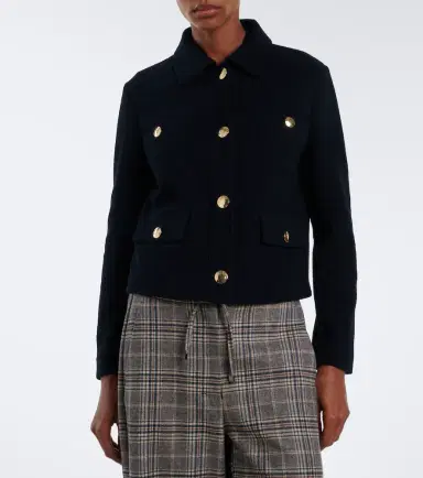 'S Max Mara 'S Max Mara Wool and cotton-blend jersey jacket | Thumbnail 4 'S Max Mara 'S Max Mara Wool and cotton-blend jersey jacket | Thumbnail 4