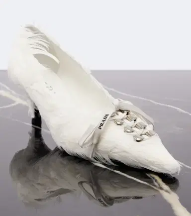 Prada Feather-trimmed satin pumps | Thumbnail 2 Prada Feather-trimmed satin pumps | Thumbnail 2