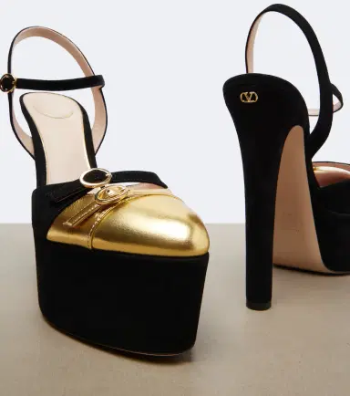 Valentino Garavani Crasher suede and leather platform sandals | Thumbnail 2