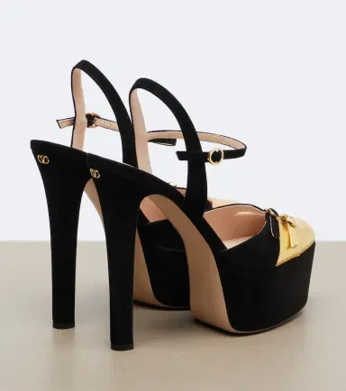 Valentino Garavani Crasher suede and leather platform sandals | Thumbnail 4
