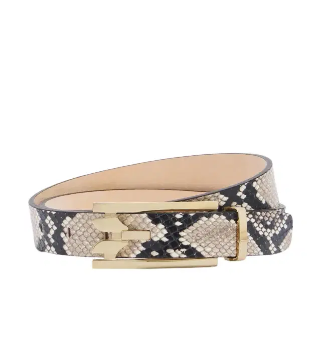 Victoria Beckham Dorian Pin-Buckle snake-effect leather belt