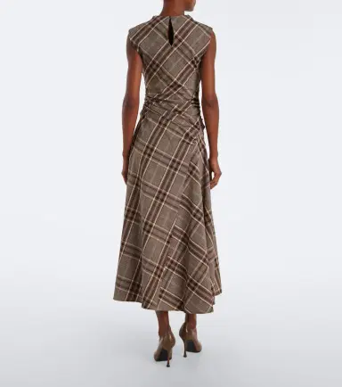 Simkhai Burke draped plaid midi dress | Thumbnail 4