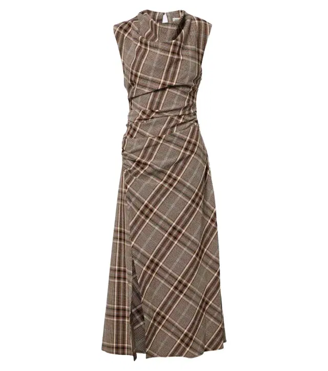 Simkhai Burke draped plaid midi dress
