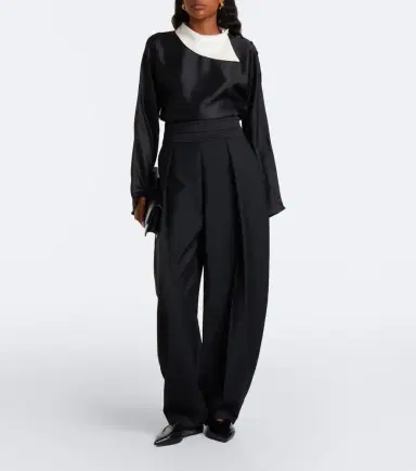 RÓHE Róhe Pleated wool and mohair barrel-leg pants | Thumbnail 3