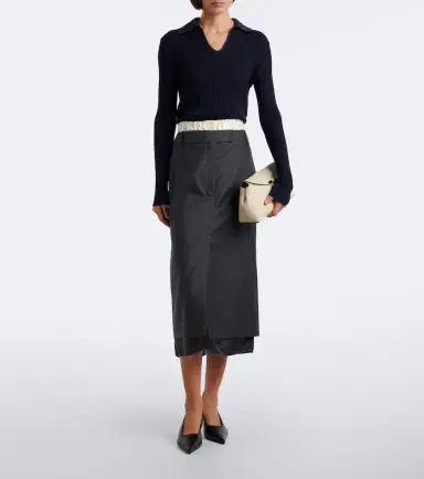 RÓHE Róhe Paneled virgin wool pencil skirt | Thumbnail 4