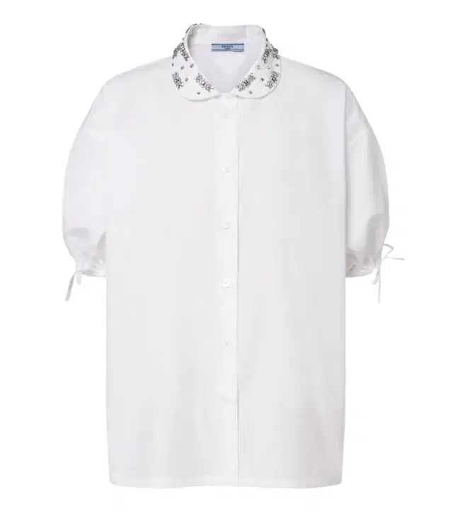 Prada Crystal-embellished poplin shirt