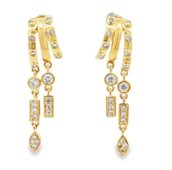 Wish Fine Jewelry 0.50ct Diamond 18K Gold Drop Earrings