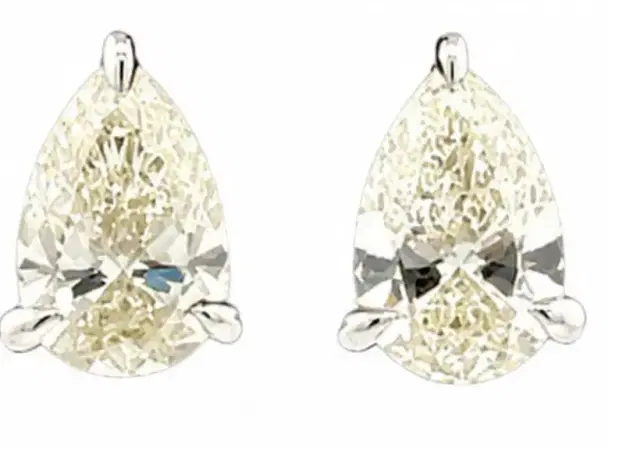 Wish Fine Jewelry 1.40ct Diamond 18K Gold Stud Pear Earrings