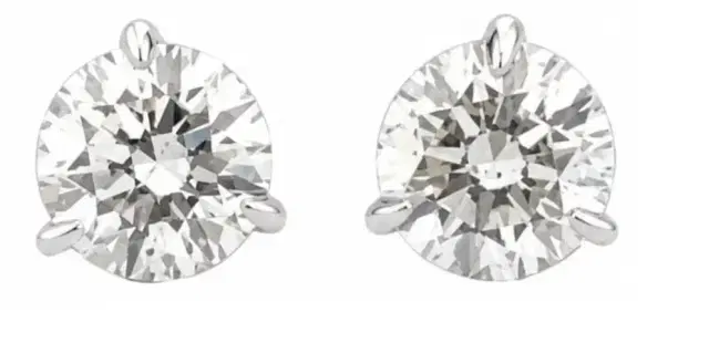 Wish Fine Jewelry 2.41ct Diamond 18K Gold Stud Round Earrings