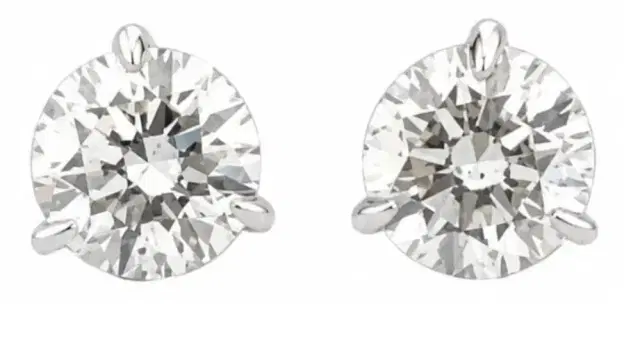 Wish Fine Jewelry 3.00ct Diamond 18K Gold Stud Round Earrings