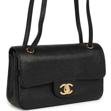 Chanel Chanel Mini "Souplissimo" Flap Bag Black Grained Calfskin Gold Hardware | Thumbnail 2