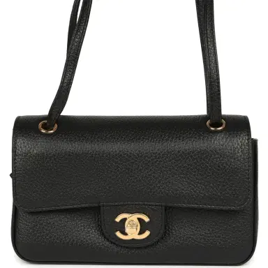 Chanel Chanel Mini "Souplissimo" Flap Bag Black Grained Calfskin Gold Hardware | Thumbnail 1