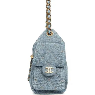 Chanel Chanel Mini 25 Hobo Bag Blue Washed Denim Gold Hardware | Thumbnail 3