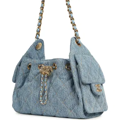Chanel Chanel Mini 25 Hobo Bag Blue Washed Denim Gold Hardware | Thumbnail 5