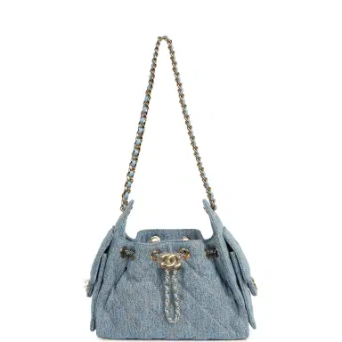 Chanel Chanel Mini 25 Hobo Bag Blue Washed Denim Gold Hardware | Thumbnail 6