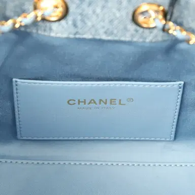 Chanel Chanel Mini 25 Hobo Bag Blue Washed Denim Gold Hardware | Thumbnail 8
