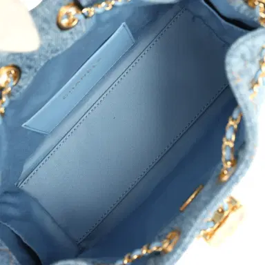 Chanel Chanel Mini 25 Hobo Bag Blue Washed Denim Gold Hardware | Thumbnail 9