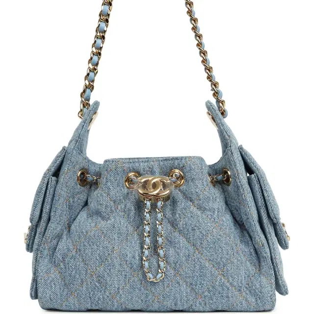 Chanel Chanel Mini 25 Hobo Bag Blue Washed Denim Gold Hardware