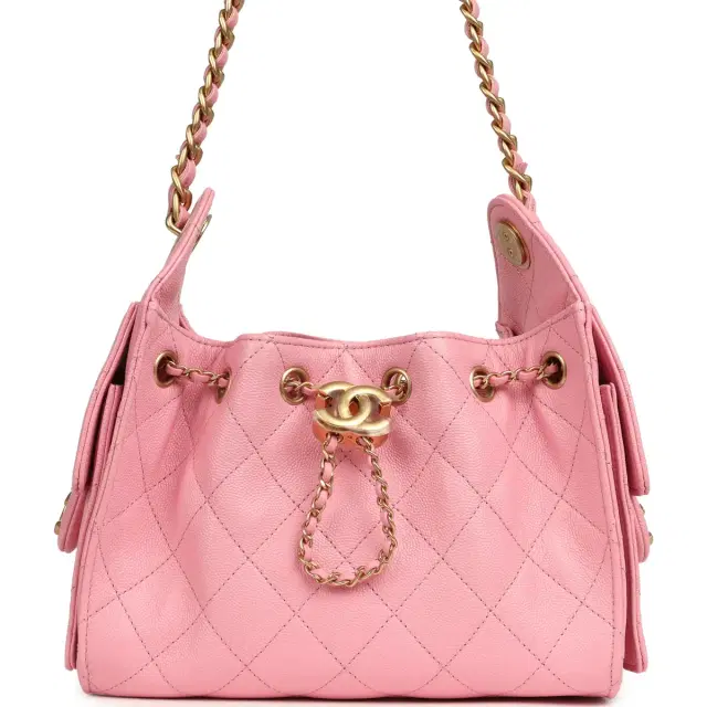 Chanel Chanel Mini 25 Hobo Bag Pink Caviar Antique Gold Hardware