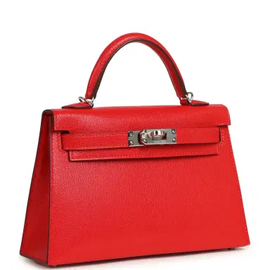HERMÈS Hermes "Clou De Coeur" Kelly Sellier 20 Rouge De Coeur Chevre Chamkila Palladium Hardware | Thumbnail 2