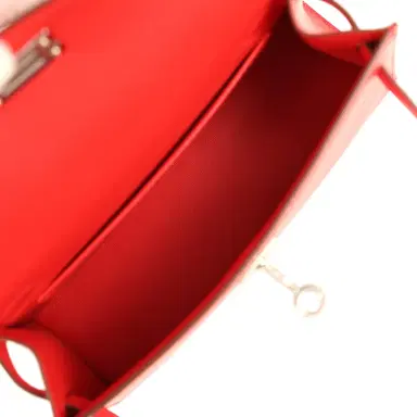 HERMÈS Hermes "Clou De Coeur" Kelly Sellier 20 Rouge De Coeur Chevre Chamkila Palladium Hardware | Thumbnail 9
