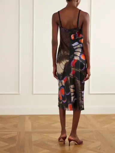 Staud Evangeline Printed Silk-blend Satin Midi Dress | Thumbnail 3