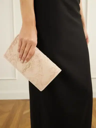 Christian Louboutin Bettina Lace-trimmed Satin Clutch | Thumbnail 2 Christian Louboutin Bettina Lace-trimmed Satin Clutch | Thumbnail 2