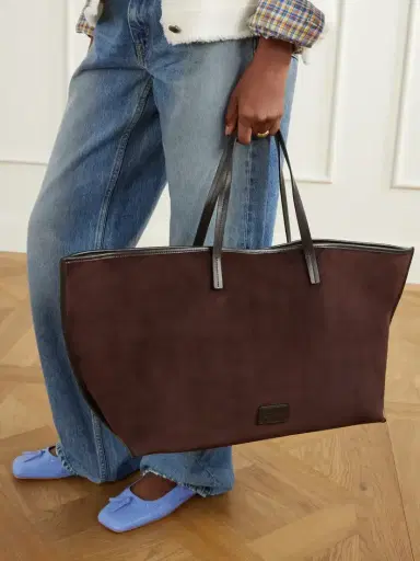 Staud Christos Large Leather-trimmed Suede Tote Bag | Thumbnail 2