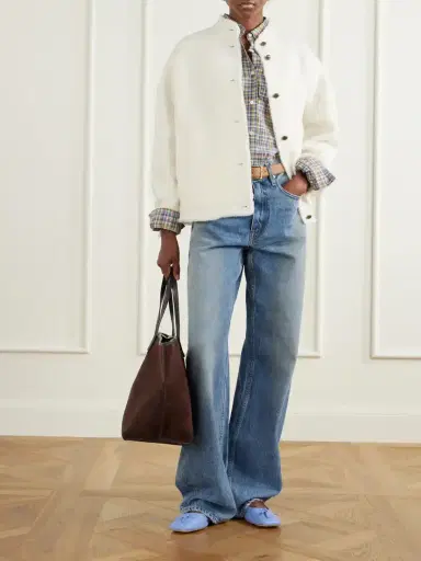 Staud Christos Large Leather-trimmed Suede Tote Bag | Thumbnail 3