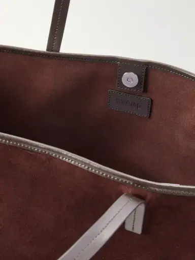 Staud Christos Large Leather-trimmed Suede Tote Bag | Thumbnail 6