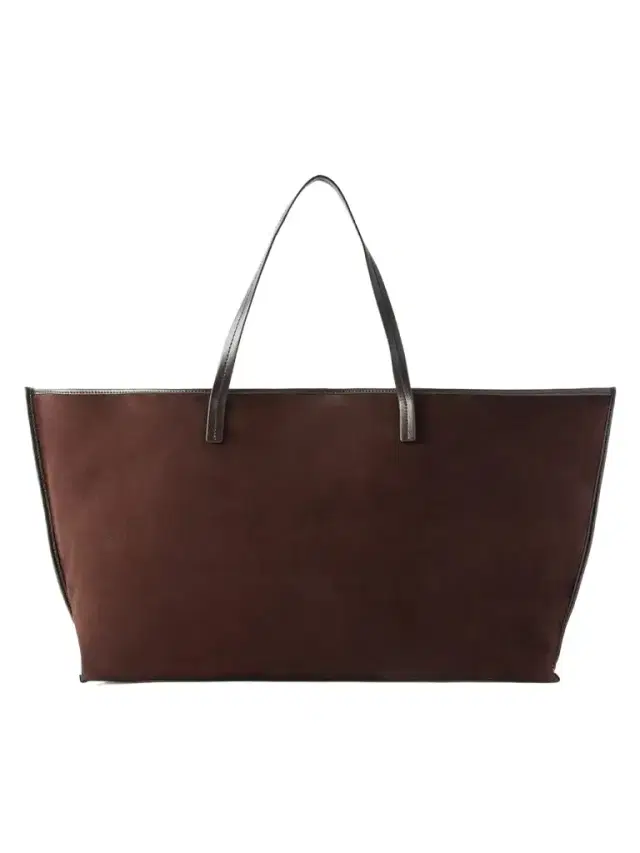 Staud Christos Large Leather-trimmed Suede Tote Bag
