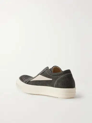 Rick Owens Drkshdw Laceless Vintage Suede-trimmed Canvas Sneakers | Thumbnail 3