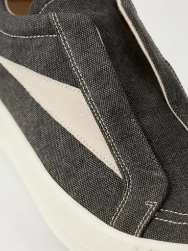 Rick Owens Drkshdw Laceless Vintage Suede-trimmed Canvas Sneakers | Thumbnail 5