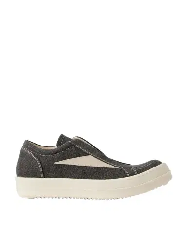 Rick Owens Drkshdw Laceless Vintage Suede-trimmed Canvas Sneakers | Thumbnail 1