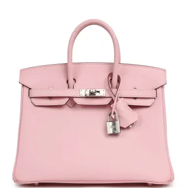 HERMÈS Hermes Birkin 25 Rose Sakura Swift Palladium Hardware | Thumbnail 1