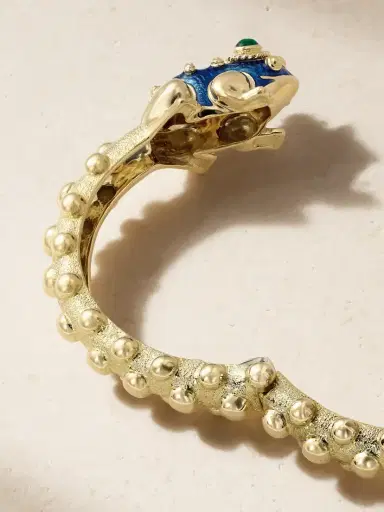 DAVID WEBB Baby Frog 18-karat Gold, Emerald And Enamel Bangle | Thumbnail 3 DAVID WEBB Baby Frog 18-karat Gold, Emerald And Enamel Bangle | Thumbnail 3