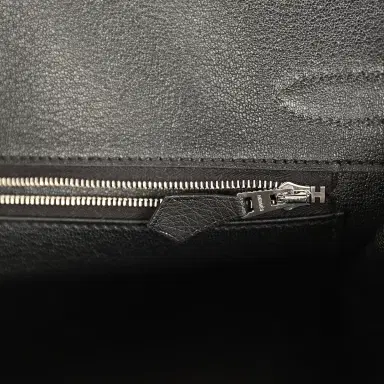 HERMÈS Hermes Birkin 30 Black Ostrich Palladium Hardware | Thumbnail 9
